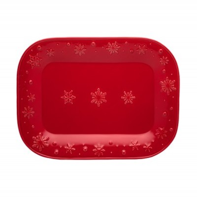TRAVESSA 41 VERMELHO SNOWFLAKES BORDALLO PINHEIRO