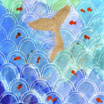 ILUSTRAÇÃO "BALEIA DOURADA" JOANA NOBREGA
