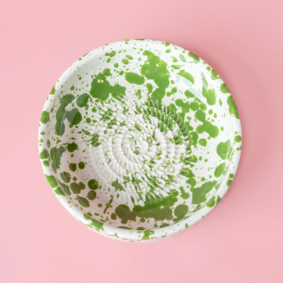 TAÇA RALADOR C/ COLHER "MUSGO - BRANCO E VERDE - GRANDE" ALFAR TIERRA COCIDA