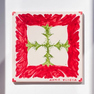 AZULEJO ORIGINAL "50 YEARS OF FREEDOM, MILLIONS HEARTS OF LOVE" ANNA TUPOTA