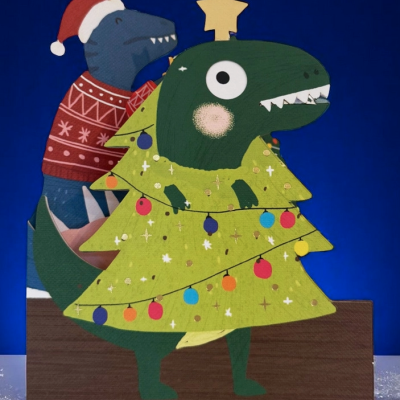 POSTAL DE NATAL INTERATIVO "XMAS DINOSAUR" ALLJOY DESIGN