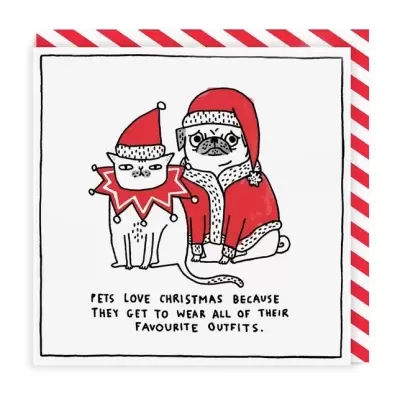POSTAL QUADRADO "PETS LOVE CHRISTMAS" OHH DEER
