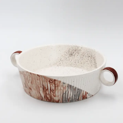 TAÇA DE SERVIR MÁRMORE CASTANHO TÁLIA PÓ DE BARRO