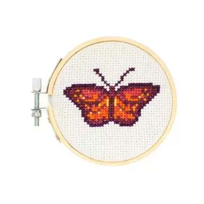 MINI CROSS STITCH KIT- BUTTERFLY KIKKERLAND