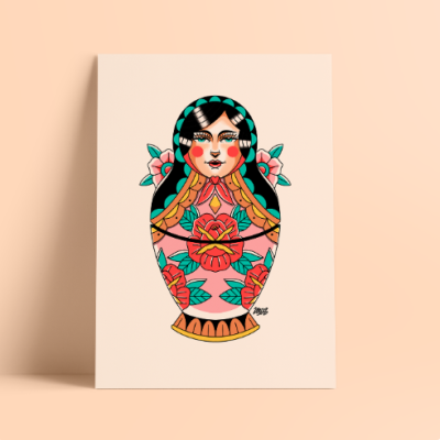 ILUSTRAÇÃO "MATRYOSHKA" ZEROS TATTOO
