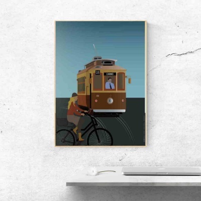 POSTER A3 "CARRO ELÉTRICO EM MASSARELOS" 100% PORTUGAL