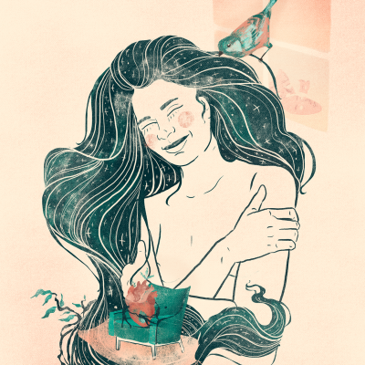 ILUSTRAÇÃO "A SAUDADE CABE NA SALA" CAROL GAESSLER