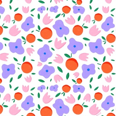 ILUSTRAÇÃO "FLOWERS AND ORANGES" KIKA