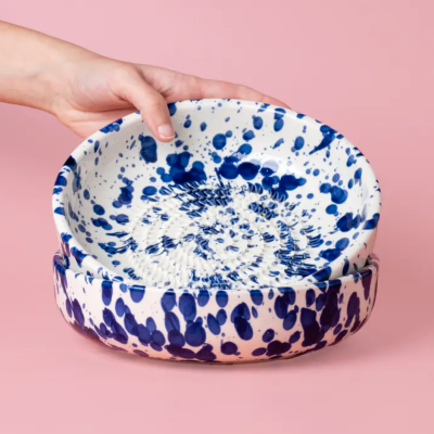 TAÇA RALADOR "PÉRSIA - BRANCO E AZUL - GRANDE" ALFAR TIERRA COCIDA