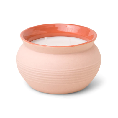 SANTORINI CERAMIC CANDLE 368G - PINK - BLACK FIG & OLIVE DESIGNWORKS COLLECTIVE