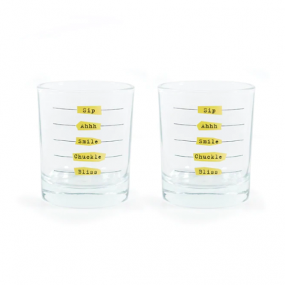 "FIVE STAGES TO HAPPINESS GLASSES" KIKKERLAND