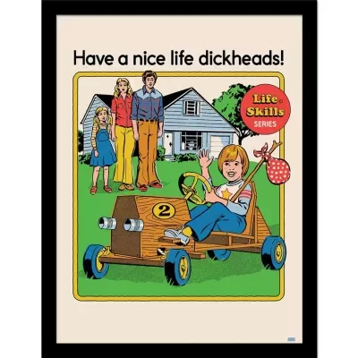 POSTER 30x40 COM MOLDURA "HAVE A NICE LIFE" PYRAMID INTERNATIONAL