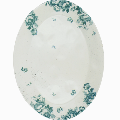 TRAVESSA FLORES VINTAGE VERDE PÓ DE BARRO