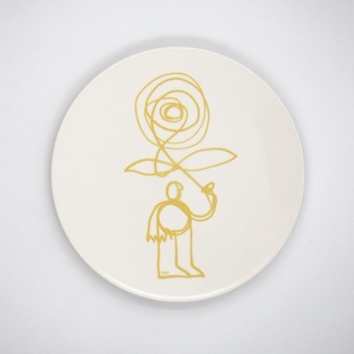 PRATO ILUSTRADO "AMARELO" MARIA TERESA RANGEL E PÓ DE BARRO