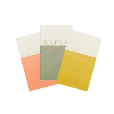 SET OF 3 NOTEBOOKS - WELLNESS (REFLECTIONS, GOALS, GRATITUDE) DESIGNWORKS COLLECTIVE