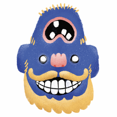 ILUSTRAÇÃO "MASCARETA - AZUL" DIOGO PAIXÃO