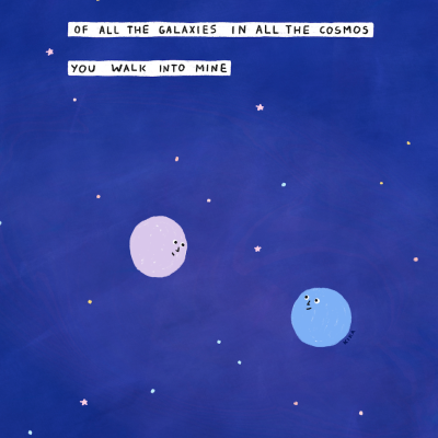 ILUSTRAÇÃO "OF ALL THE GALAXIES" KIKA
