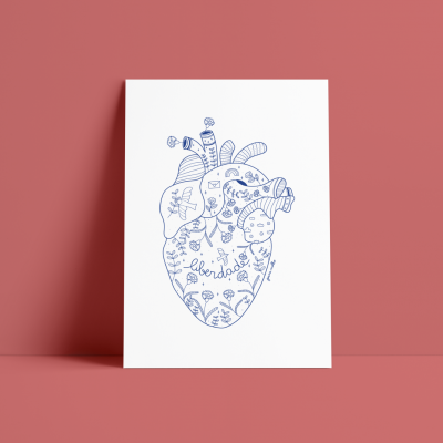 ILUSTRAÇÃO GICLÉE "CORAÇÃO LIBERDADE" JOANA MOLHO