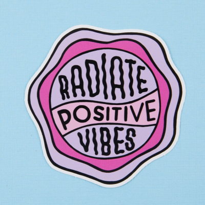 RADIATE POSITIVE VIBES PURPLE VINYL STICKER PUNKY PINS