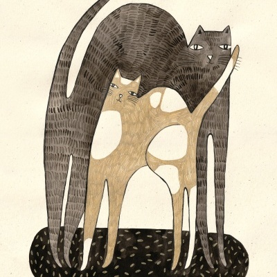 ILUSTRAÇÃO "RUBBING CATS" MIRJAM SIIM