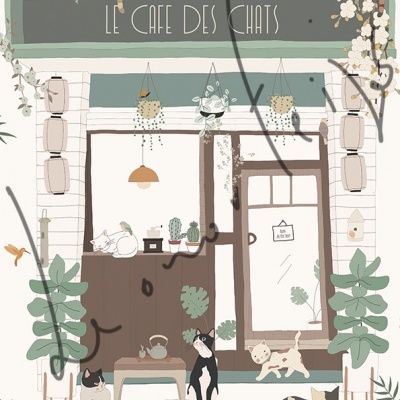 ILUSTRAÇÃO INFANTIL "CAFE DES CHATS" LEONOR FEIJÓ
