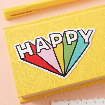 Happy Large Vinyl Sticker