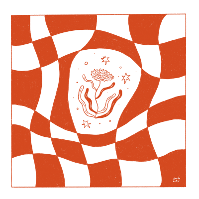 AZULEJO 15X15 "FLOR LIVRE (VERMELHO)" INÊS LAU