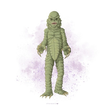 ILUSTRAÇÃO "MONSTER MASH - CREATURE FOM THE BLACK LAGOON" LITTLE BLACK SPOT