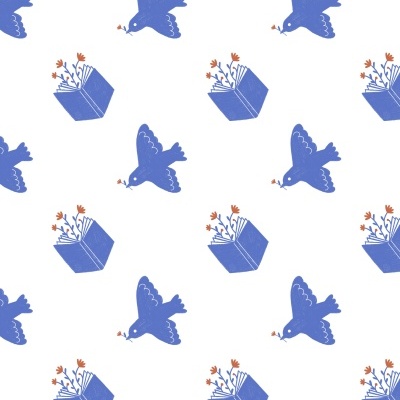 ILUSTRAÇÃO AZUL "O CONHECIMENTO ENSINA-NOS A VOAR" GAMBUZINO