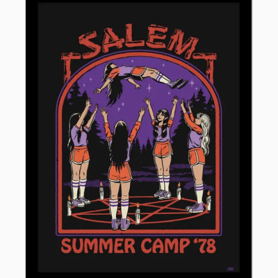 POSTER 30x40 COM MOLDURA "SALEM SUMMER CAMP" PYRAMID INTERNATIONAL