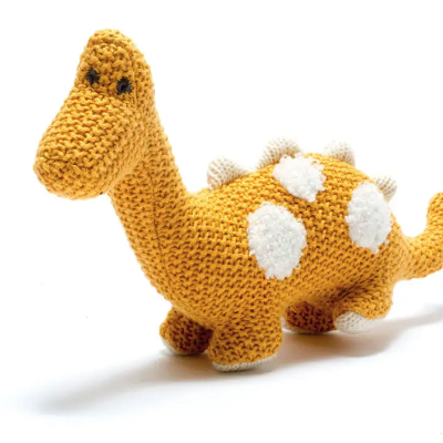 BONECO TRICOTADO DINOSSAURO DIPLODOCUS MOSTARDA BEST YOUTH LTD