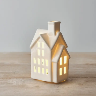 CASA DE CERAMICA BRANCA LED 12CM GAINSBOROUGH GIFTWARE