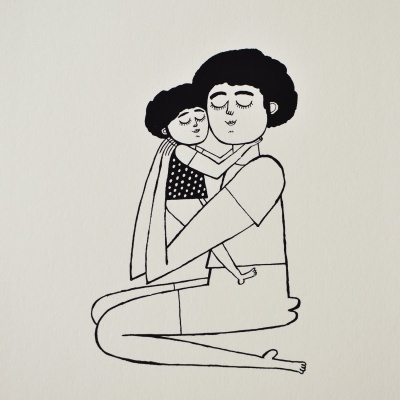 ILUSTRAÇÃO "COLO É AMOR" BEIJA-FLOR