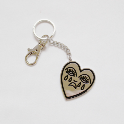 CRYING HEART KEYCHAIN - SILVER COUSINS COLLECTIVE