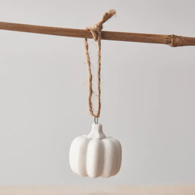 ABÓBORA BRANCA CERÂMICA PENDURADA 6,5 CM GAINSBOROUGH GIFTWARE
