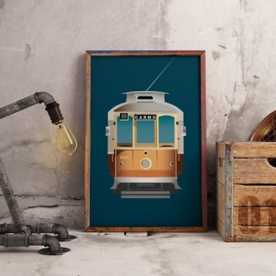 POSTER "CARRO ELÉTRICO - LINHA 18 CARMO" 100% PORTUGAL