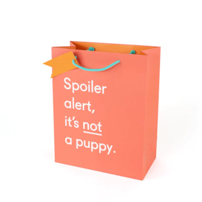 Christmas - Spoiler Alert, It's Not A Puppy Gift Bag Medium