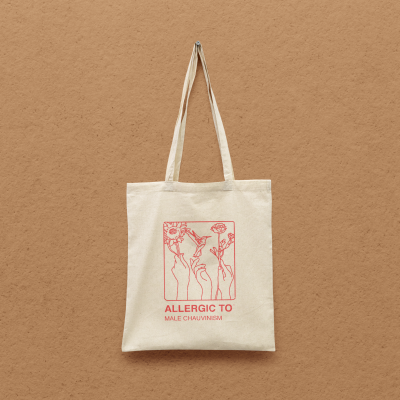TOTE BAG "ALLERGIC TO MALE CHAUVINISM" CARLA PINTO
