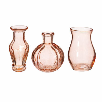 Recycled Glass Vintage Bud Vase - Set Of 3