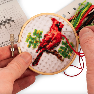 MINI CROSS STITCH KIT- CARDINAL KIKKERLAND