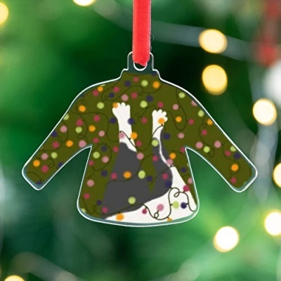 ENFEITE DE NATAL "PURRFECT CHRISTMAS LEGS - CAT" SUSIGS