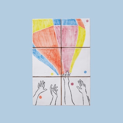 PAINEL CERÂMICO "LANÇAR O BALÃO" JOANA MUNDANA