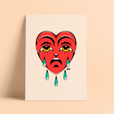 ILUSTRAÇÃO "CRYING HEART" ZEROS TATTOO
