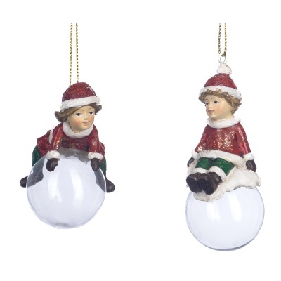ENFEITE DE NATAL "XMAS KIDS ON BUBBLE 10.5CM" GOODWILL