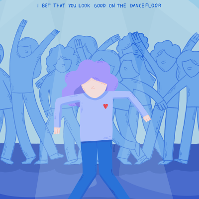 ILUSTRAÇÃO "I BET THAT YOU LOOK GOOD ON THE DANCEFLOOR" KIKA COM CAPA