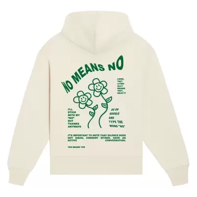 HOODIE NO MEANS NO NATURAL RAW IVORY WORLD