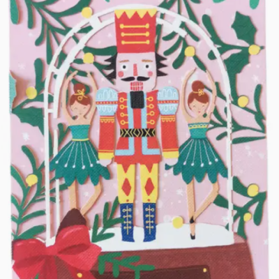 POSTAL DE NATAL RECORTADO "NUTCRACKER E BAILARINAS" ALLJOY DESIGN