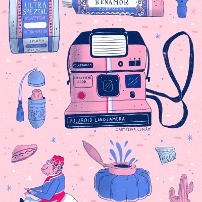 ILUSTRAÇÃO "OBJETOS" CARTOLINA LIMÃO