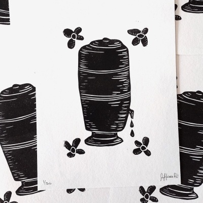 LINOGRAVURA "FILTRO DE BARRO" JEFFERSON RIB