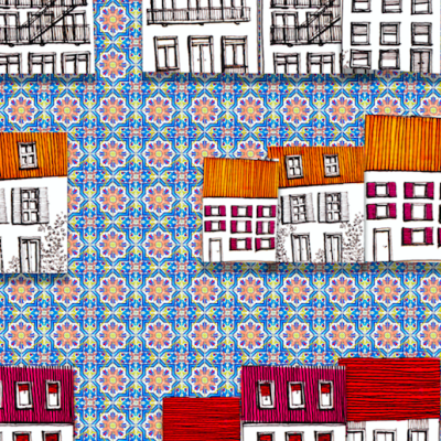 ILUSTRAÇÃO "PRAÇA DE AZULEJOS II" JOANA NOBREGA